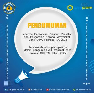 Pengumuman Penerima Pendanaan Program Penelitian dan Pengabdian kepada Masyarakat Dana DIPA Tahun Anggaran 2025